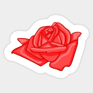 Beautiful cartoon red rose Sticker